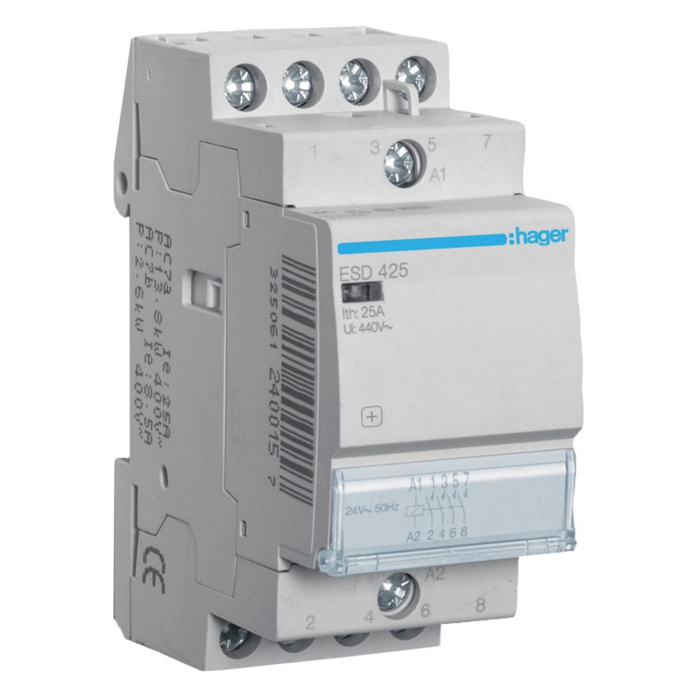 hager Installationsschütz 25A 4 Schließer 24V... HAGER-ESD425 3250612400898 (Abb. 1)