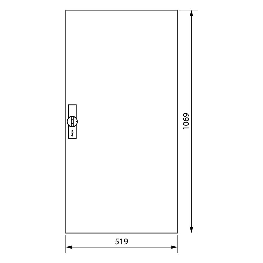 hager Tür, univers, rechts, geschlossen, RAL 9010, für Schrank IP44 1100x550mm... HAGER-FZ022N 3250612776702 (Abb. 2)
