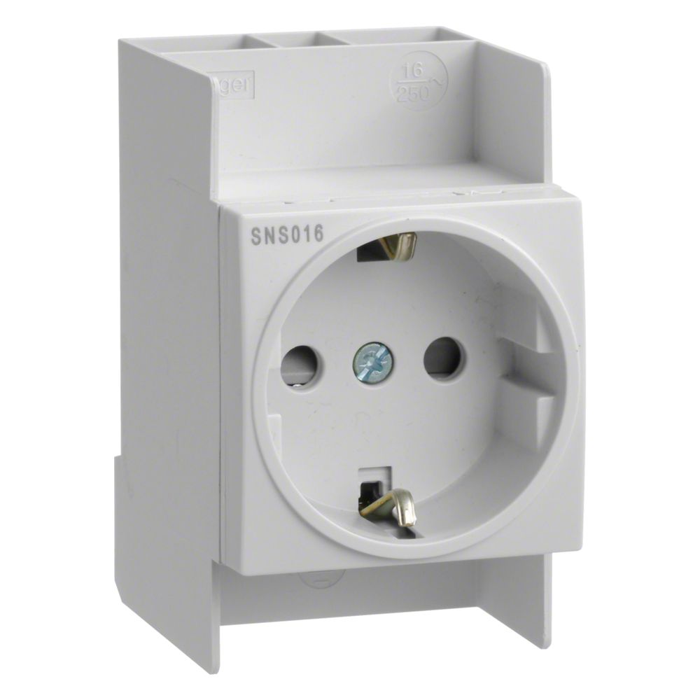 hager Steckdose 16A, 250V, 2,5PLE, QuickConnect, Montage auf Hutschiene... HAGER-SNS016 3250615640048 (Abb. 1)
