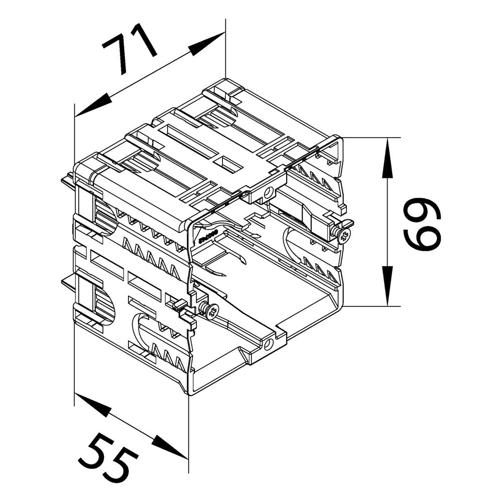 hager BR Geräteeinbaudose/Gerätedose 1-fach Energie, C-Profil, für Schalterprogramme... HAGER-GLS5500 4012740897006 (Abb. 2)