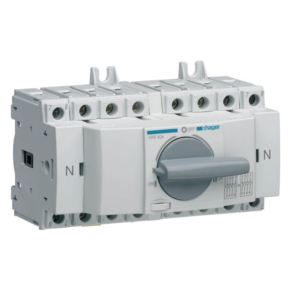 hager Lastumschalter, 3polig + N, 40A, für Hutschiene oder Montageplatte... HAGER-HIM404 3250613140557 (Abb. 1)