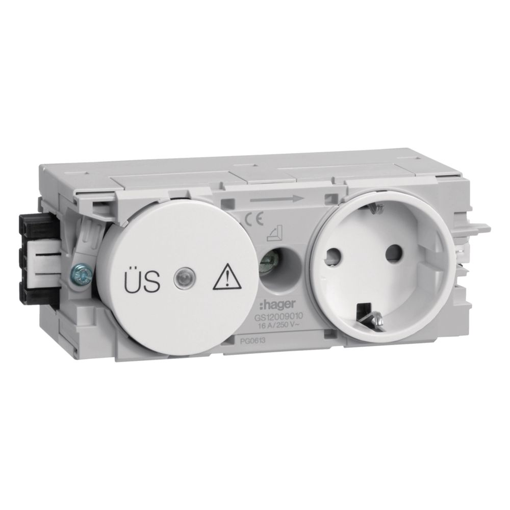 hager Steckdose u. Feinschutz mit Wago Steck-/Klemmtechnik C-Profil in verkehrsweiß... HAGER-GS12009016 4012740993685 (Abb. 2)