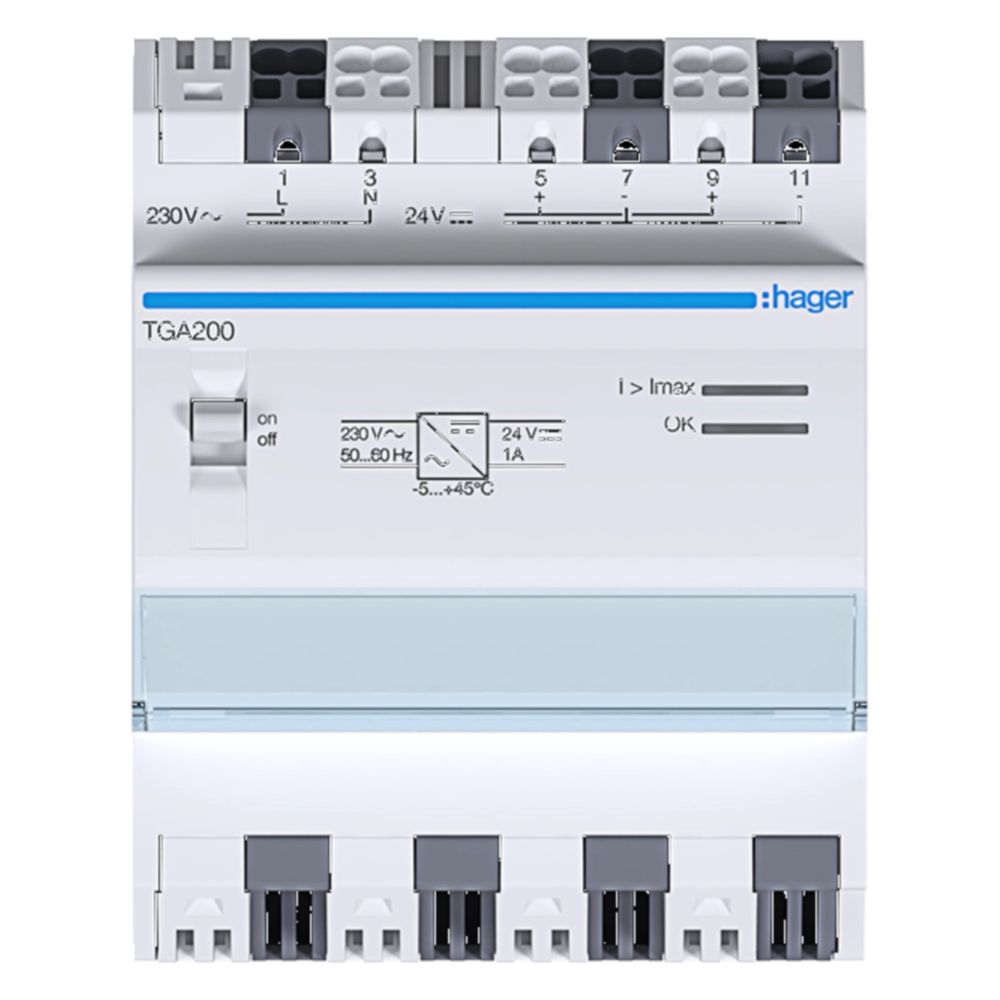hager Spannungsversorgung 24 V DC 1A Reiheneinbau (REG), 4 PLE... HAGER-TGA200 3250615979964 (Abb. 4)