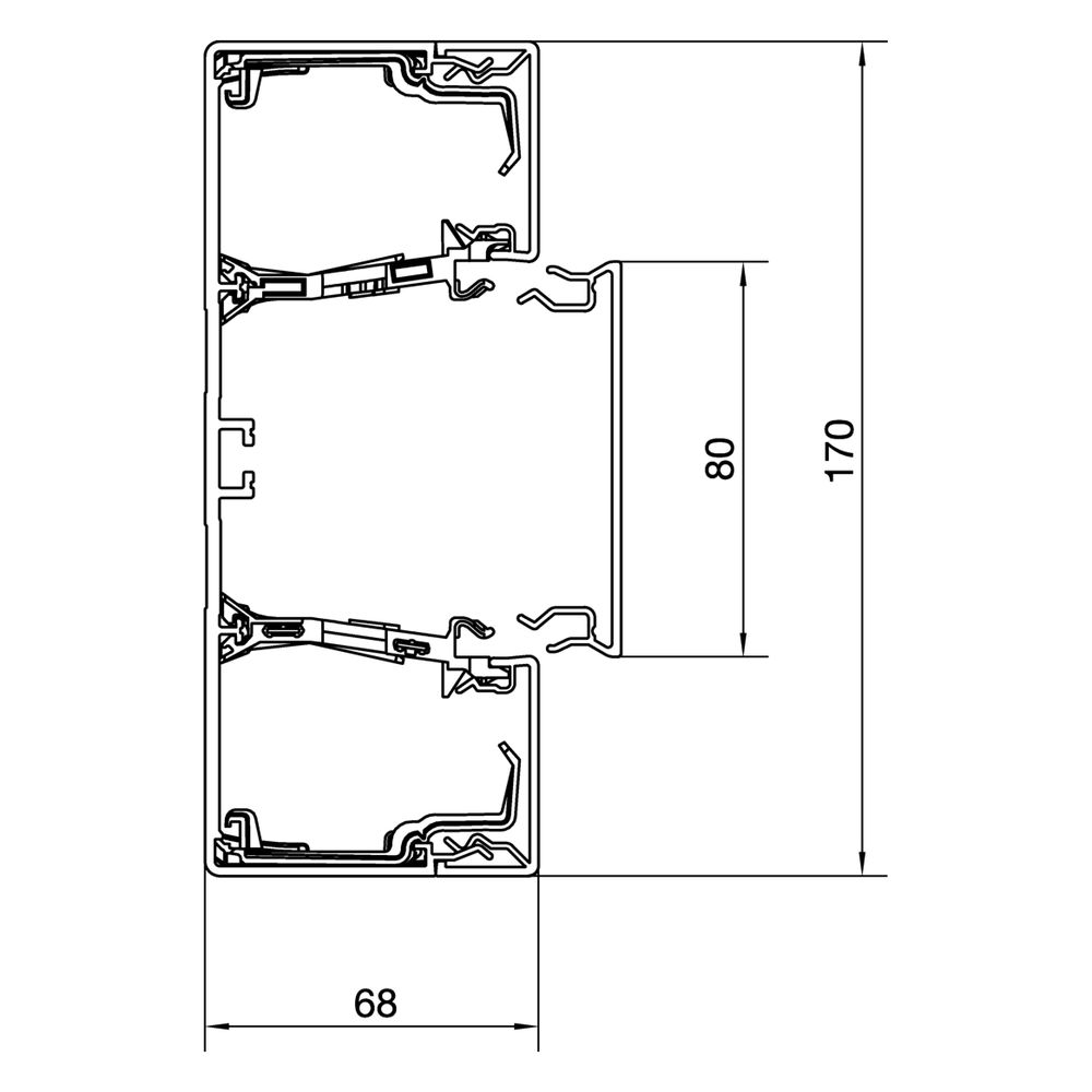 hager Brüstungskanal-Unterteil PVC Profil Geräteeinbau BRN 68x170mm, verkehrsweiß... HAGER-BRN6517019016 4012740008099 (Abb. 3)