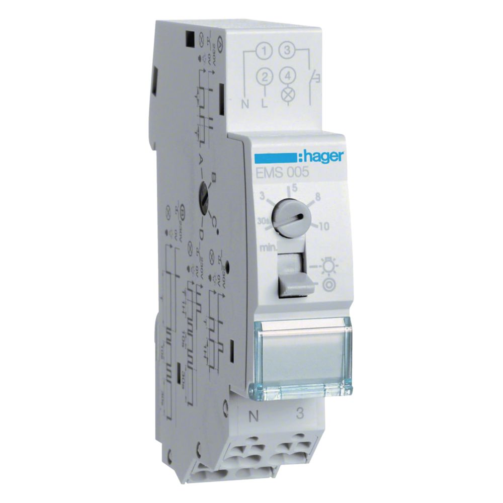 hager Treppenlichtzeitschalter Multifunktion... HAGER-EMS005 3250612339921 (Abb. 1)