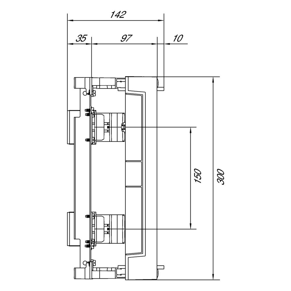 hager Baustein, univers N, 300x250mm, für Reiheneinbaugeräte waagerecht, 2x12 PLE... HAGER-UD21B1 3250616141162 (Abb. 8)