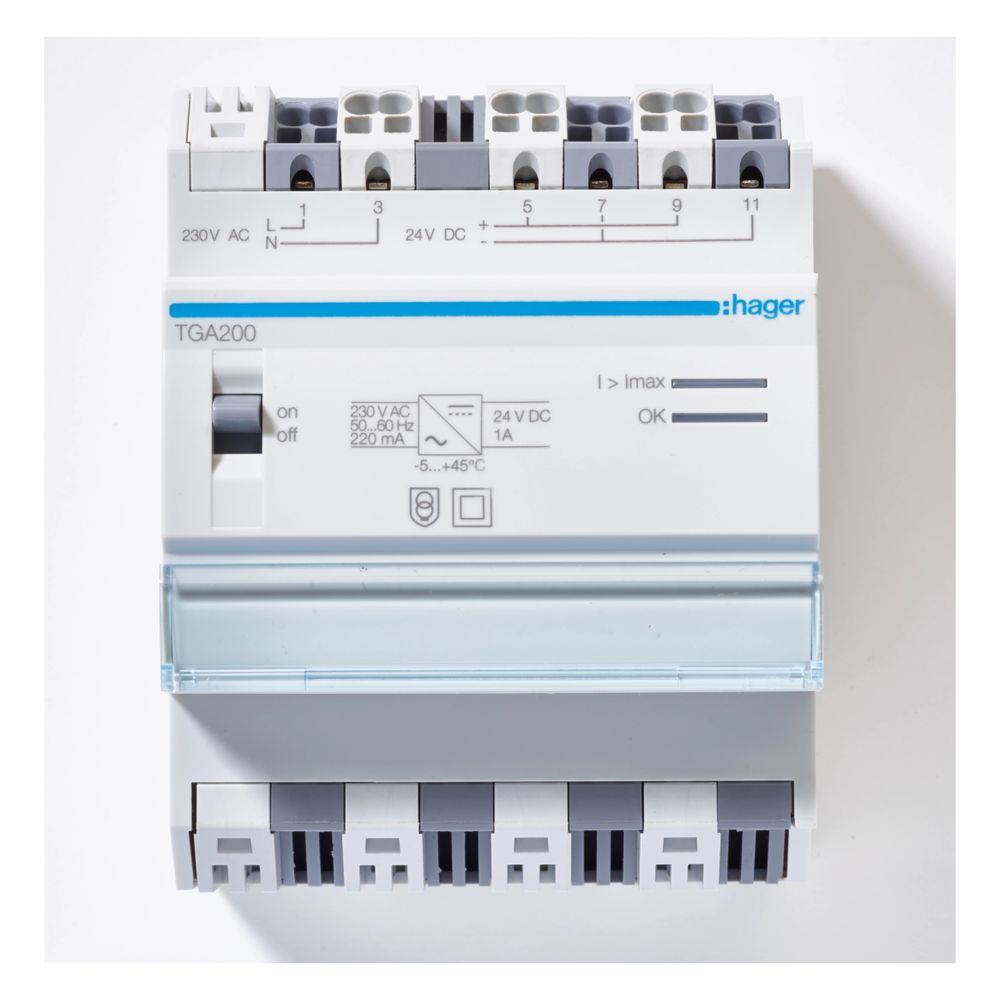 hager Spannungsversorgung 24 V DC 1A Reiheneinbau (REG), 4 PLE... HAGER-TGA200 3250615979964 (Abb. 2)