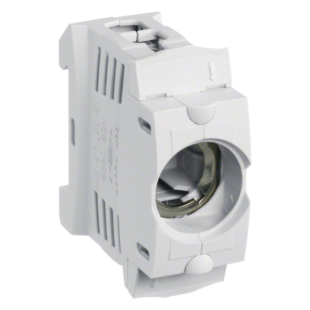 hager Kunststoff-Sicherungssockel D02 E18 63A 1polig Hutschiene Käfigklemme Abdeckung... HAGER-LD043 3250614040030 (Abb. 1)