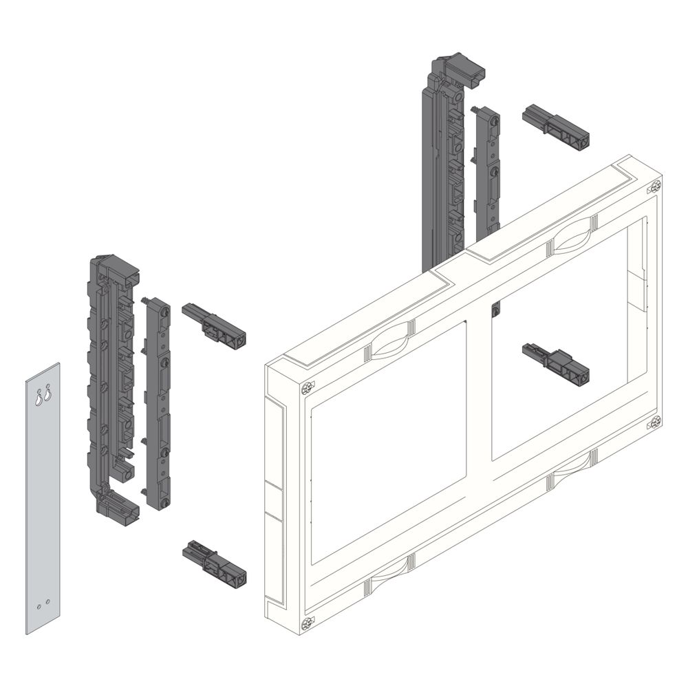 hager Baustein, univers N, 300x500mm, für 4 Trenner NH00 auf Sammelschienensystem 60mm... HAGER-UE22E4B 3250616151192 (Abb. 1)