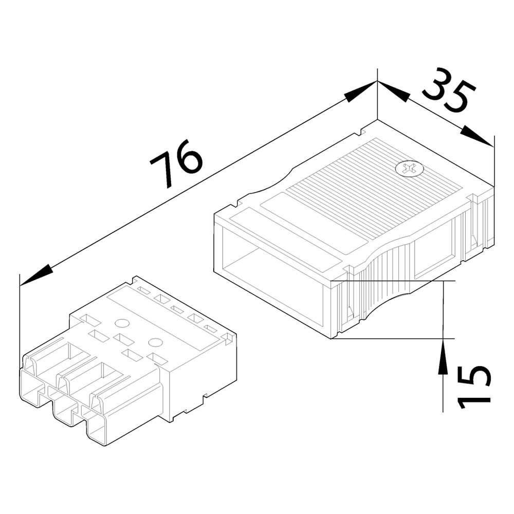 hager Ausgangsstecker Wago 3-polig für starre und feindrahtige Leiter 1,5-2,5 mm2... HAGER-G4713 4012740849586 (Abb. 2)