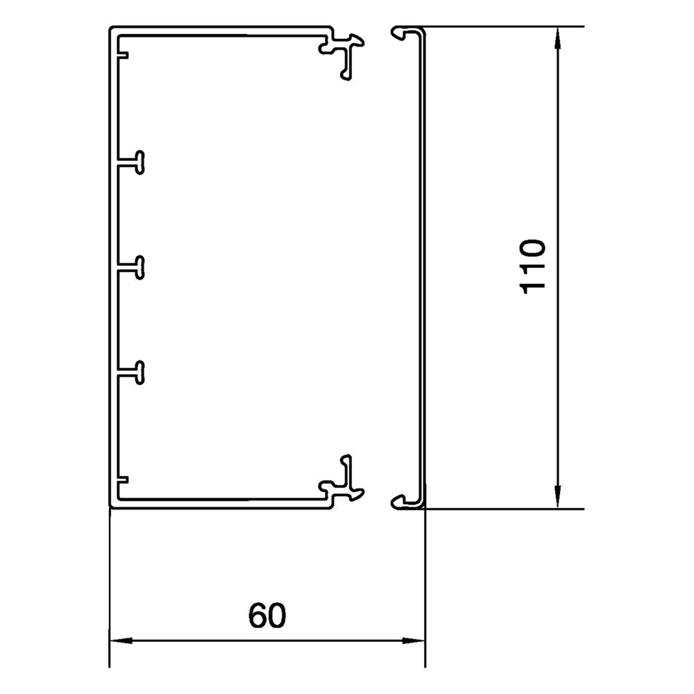 hager Leitungsführungskanal PVC, LF 60x110mm steingrau... HAGER-LF6011007030 4012740100137 (Abb. 2)