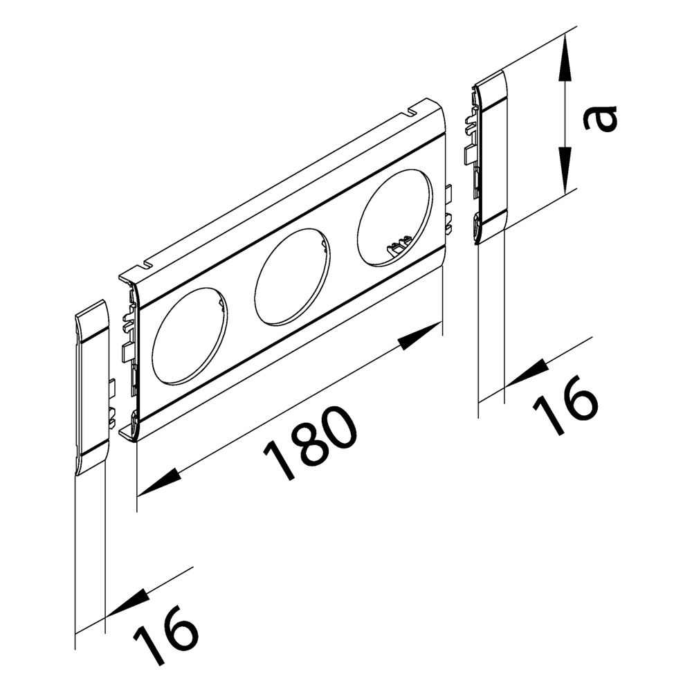 hager Blende Dreifachsteckdose zu Oberteil 80 mm anreihbar halogenfrei verkehrsweiß... HAGER-GB080309016 4012740993005 (Abb. 4)