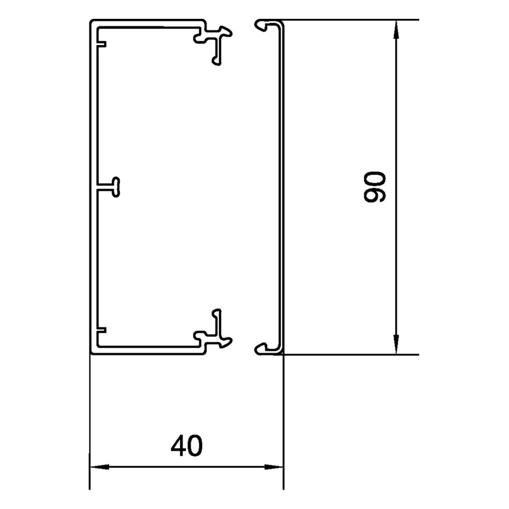hager Leitungsführungskanal PVC, LF 40x90mm verkehrsweiß... HAGER-LF4009009016 4012740012133 (Abb. 2)