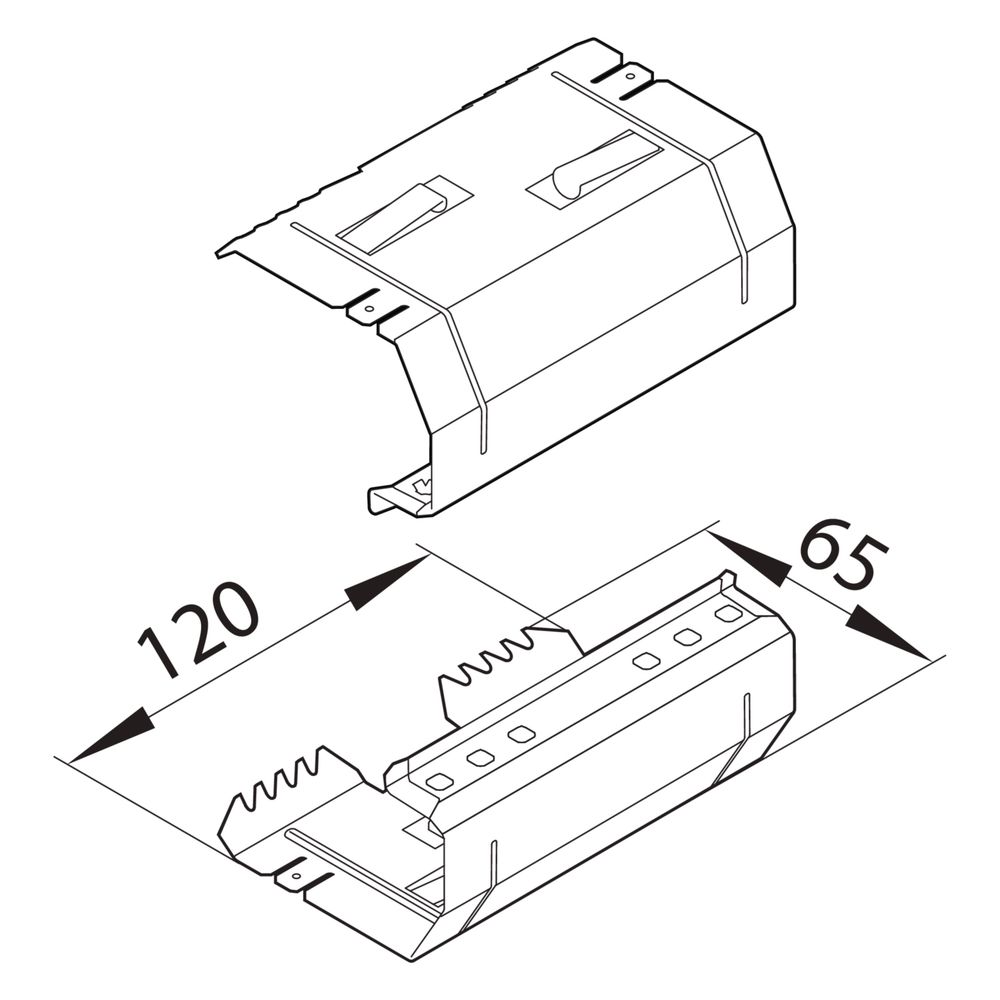 hager Kupplung Paar elektrisch/mechanisch Stahlblech zu BRS 65x170mm Oberteil 120mm... HAGER-BRS651709B 4012740217699 (Abb. 2)