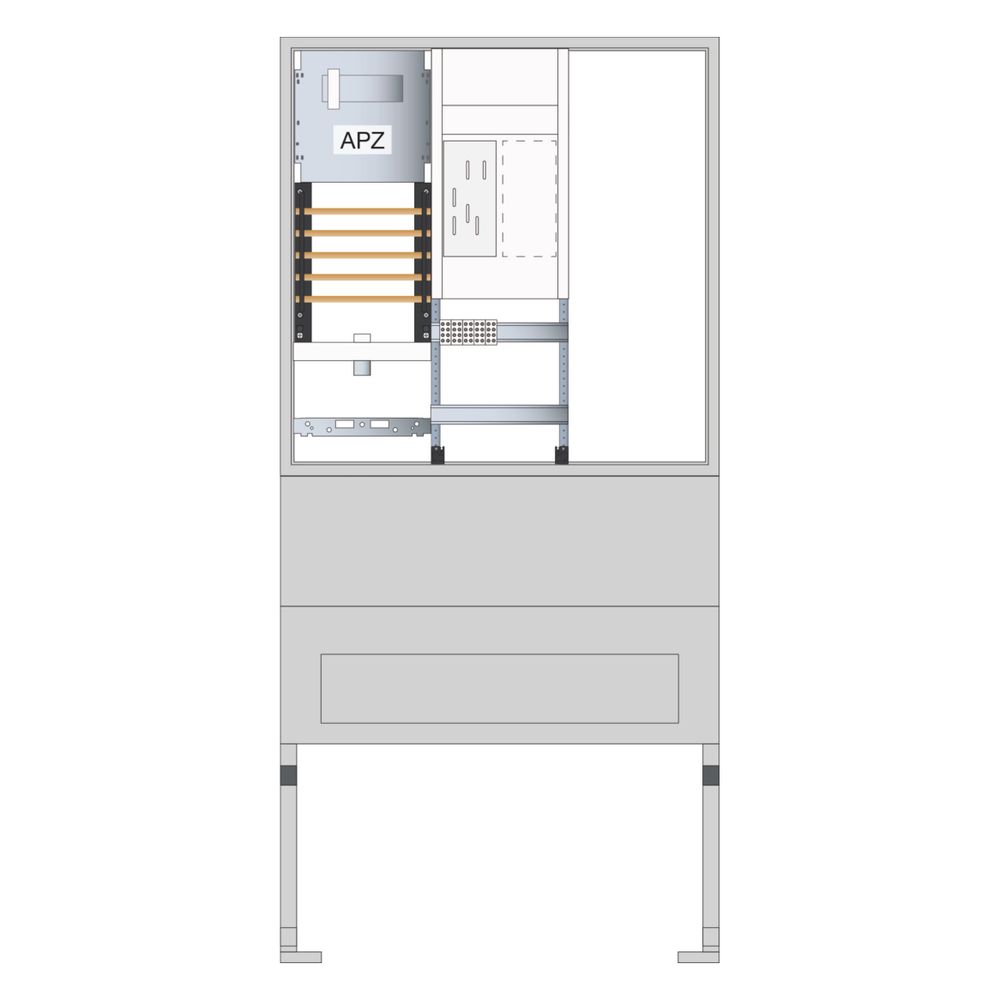 hager Zähleranschlusssäule 207, universZ, 1 ZP, eHZ, 5-polig, Leerfeld, Basis, APZ... HAGER-ZAS207BE15A 3250611073666 (Abb. 3)