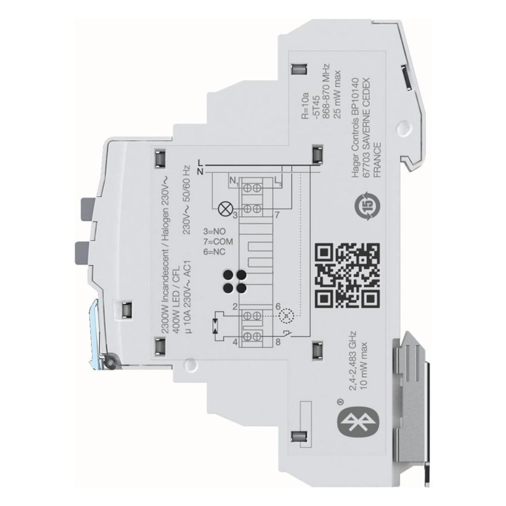 hager Digitale Multifunktions-Zeitschaltuhr für Hutschiene mit Bluetooth, 1-Kanal... HAGER-EGN100 3250617579902 (Abb. 2)