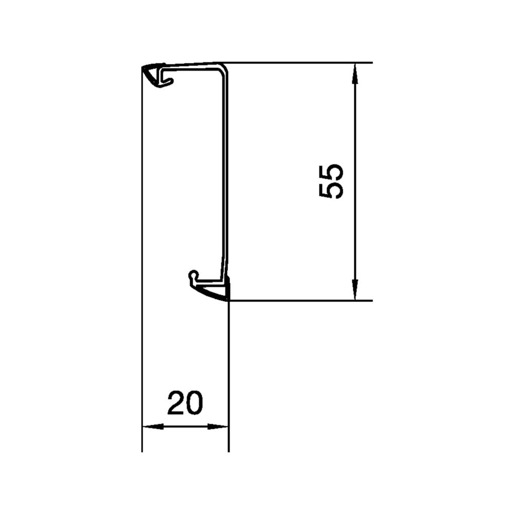 hager Sockelleistenkanal-Oberteil mit Weichlippe PVC zu SL 20x55 mm verkehrsweiß... HAGER-SL20055219016 4012740017510 (Abb. 3)