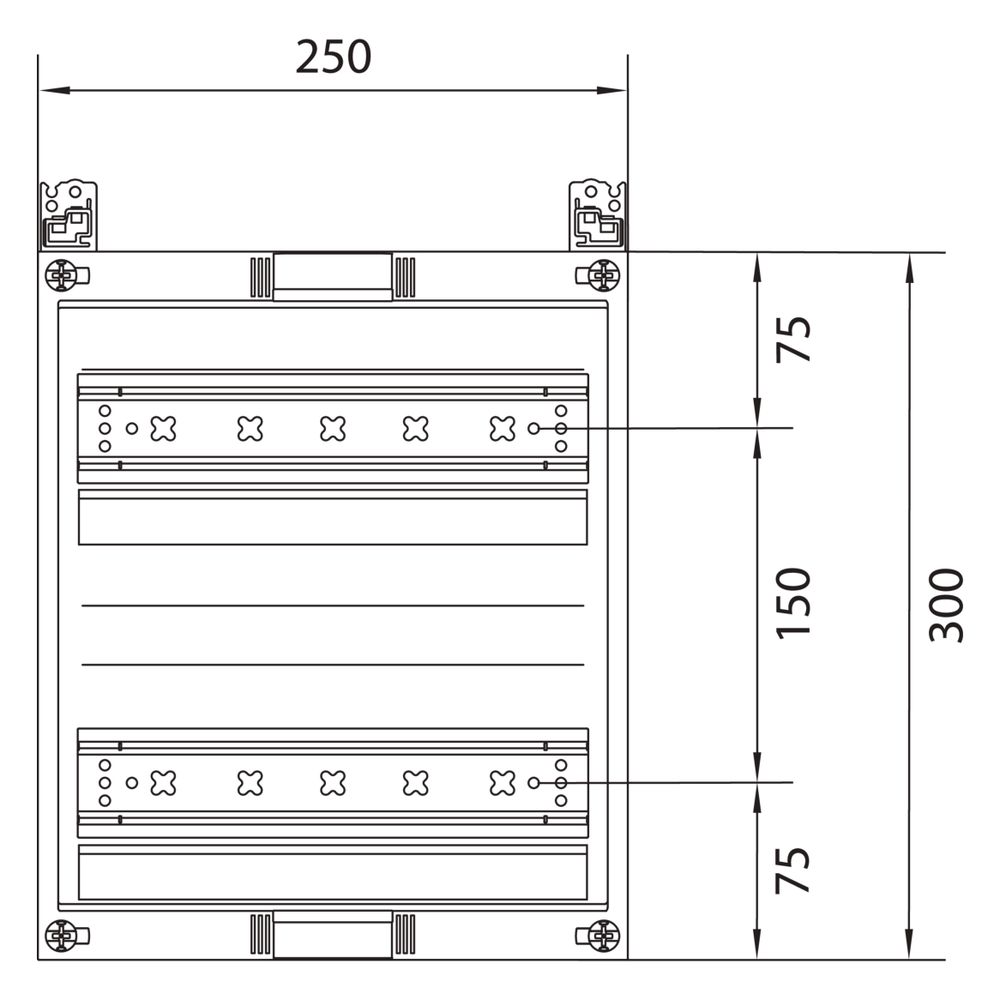 hager Bausatz, universN, 300x250mm, für Reiheneinbaugeräte waagerecht, 2x12 PLE... HAGER-UC21MG 3250616370173 (Abb. 2)
