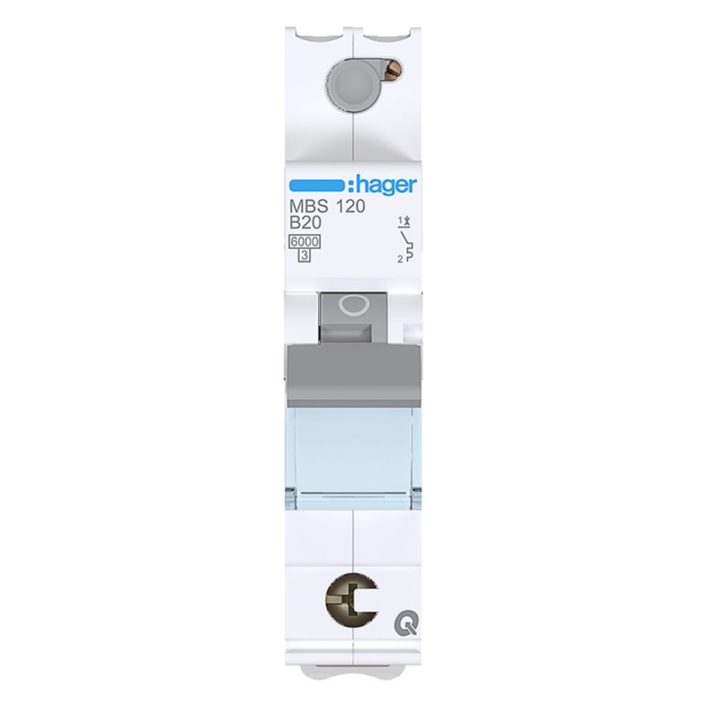 hager Leitungsschutzschalter 1 polig 6kA B-Charakteristik 20A Quick Connect 1 Modul... HAGER-MBS120 3250614314742 (Abb. 5)