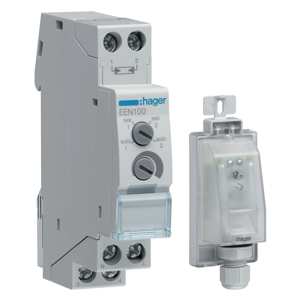 hager Dämmerungsschalter Set mit Dämmerungssensor / Aufbaufühler EEN003... HAGER-EEN100 3250617579308 (Abb. 1)
