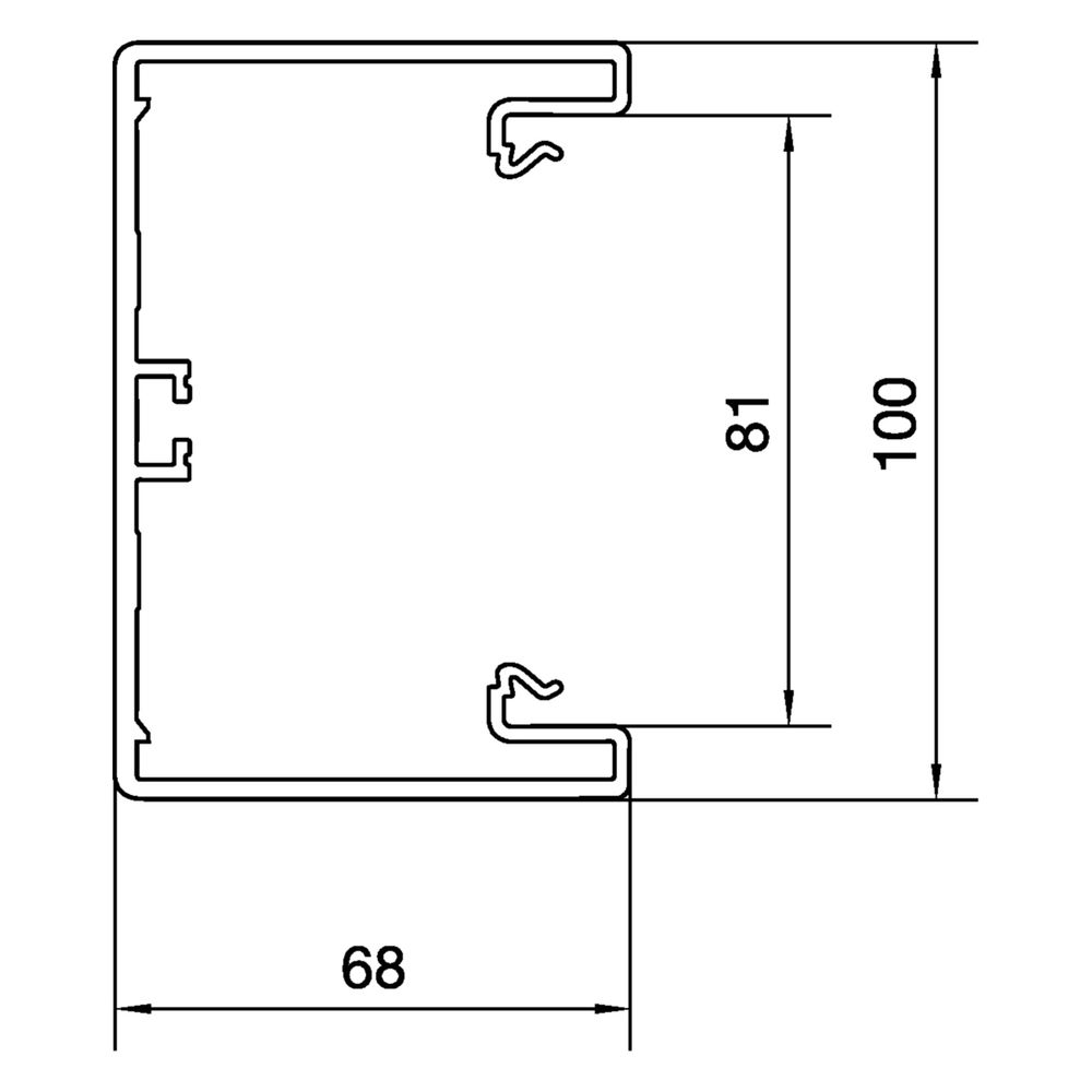 hager Brüstungskanal-Unterteil PVC frontrastend BR 68x100mm, OT 80mm, verkehrsweiß... HAGER-BR6510019016 4012740013789 (Abb. 7)