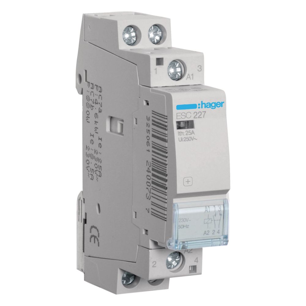 hager InstallationsSchütze 25A 1S+1Ö 230V... HAGER-ESC227 3250612400621 (Abb. 1)