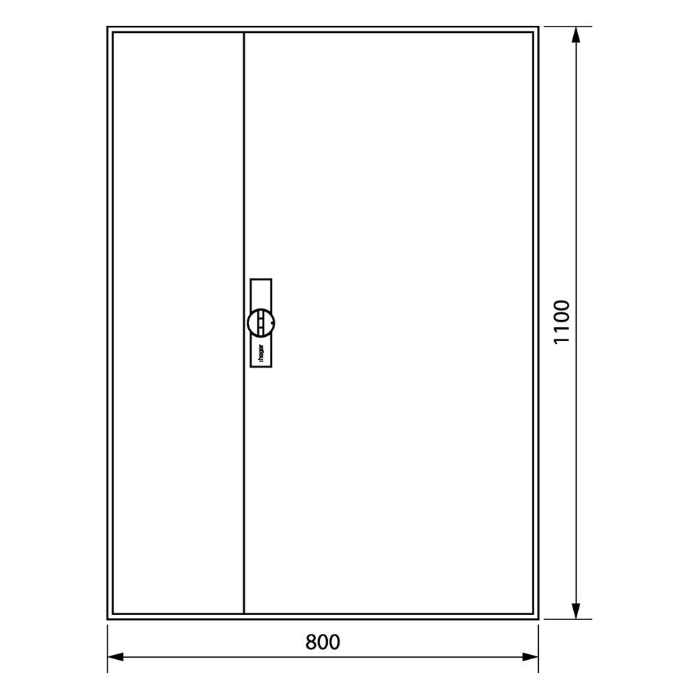 hager Leerschrank, universZ, 1100x800x160mm, Schutzklasse II, IP44, 252 Platzeinheiten... HAGER-ZB33ES 3250617620673 (Abb. 2)