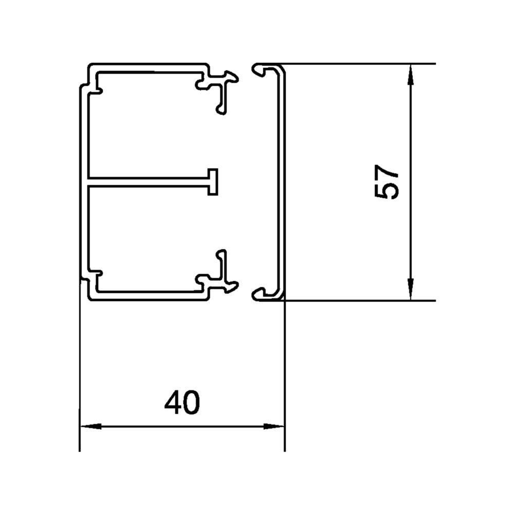 hager Leitungsführungskanal mit Trennwand PVC LF 40x60 mm verkehrsweiß... HAGER-LF4006109016 4012740012126 (Abb. 2)