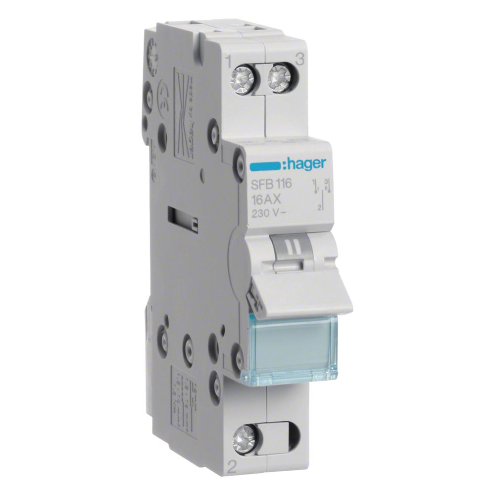 hager Gruppenschalter 16A 1 Schließer 230V AC 1PLE... HAGER-SFB116 3250615510709 (Abb. 1)
