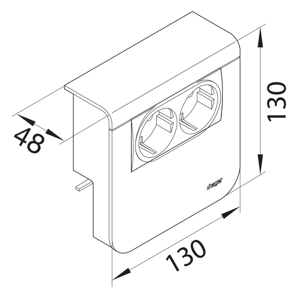 hager Geräteträger Steckdose 2-fach vorverdrahtet 20x80mm verkehrsweiß... HAGER-SL200809009016 4012740018074 (Abb. 2)