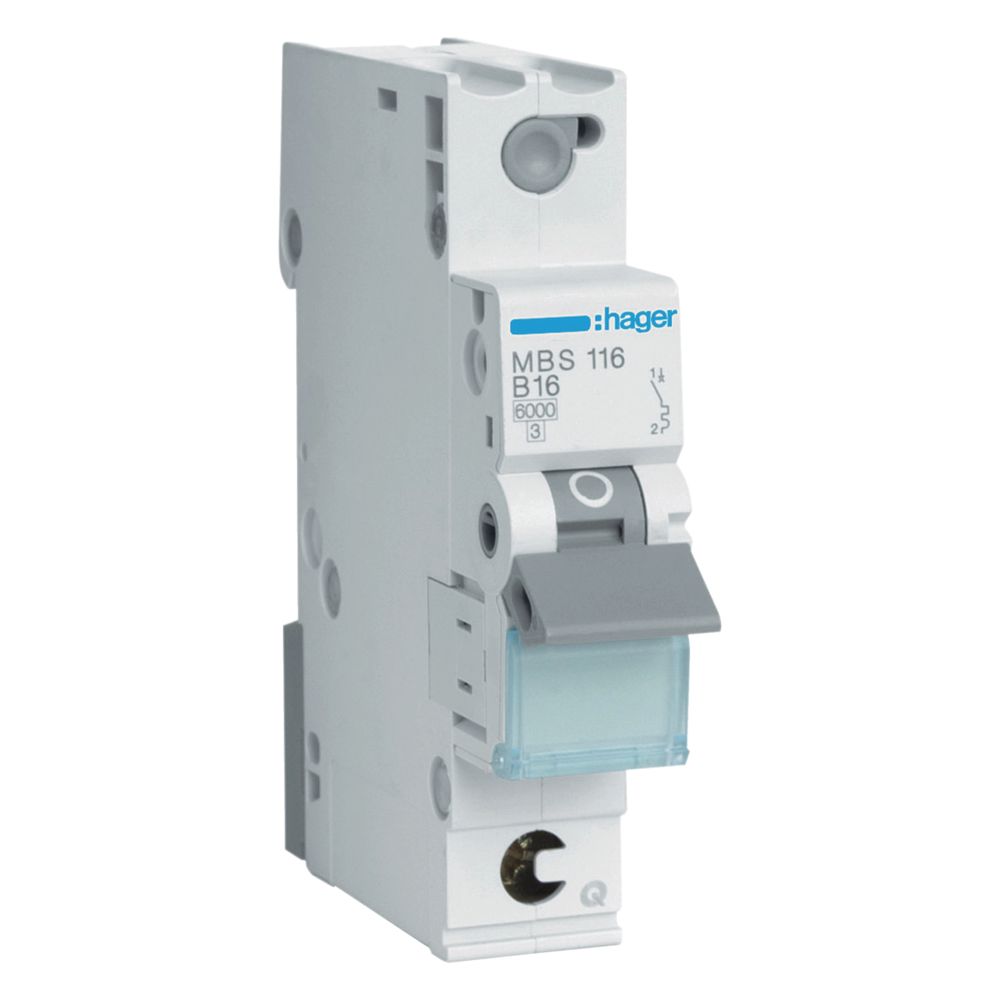 hager Leitungsschutzschalter, Sicherungsautomat, 1-polig, 6kA, B-Charakteristik, 16A... HAGER-MBS116 3250614314735 (Abb. 1)