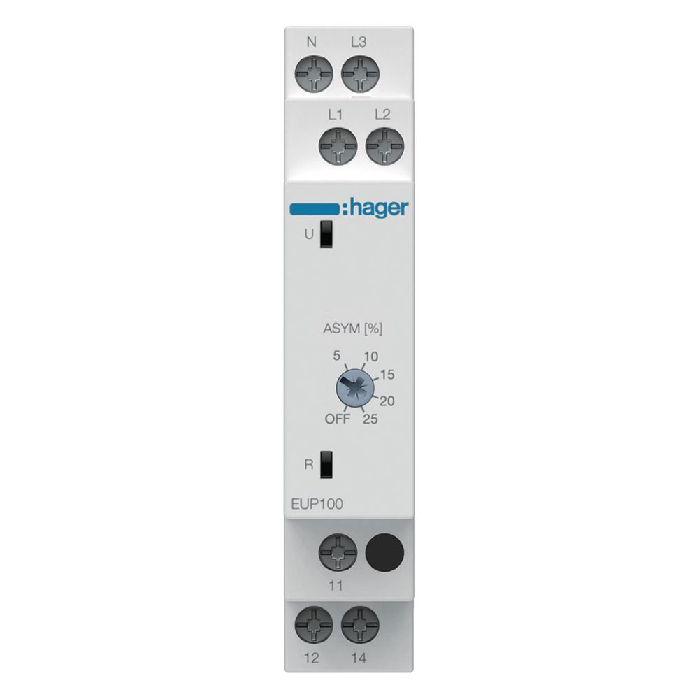 hager Kontrollrelais Phasenüberwachung 3P(N) 1 Wechsler... HAGER-EUP100 3250615600561 (Abb. 2)