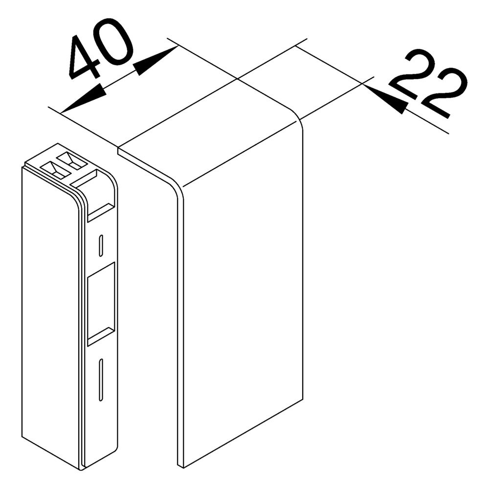 hager Endstück schnittkaschierend halogenfrei zu SL 20x80mm verkehrsweiß... HAGER-SL2008069016 4012740018036 (Abb. 2)