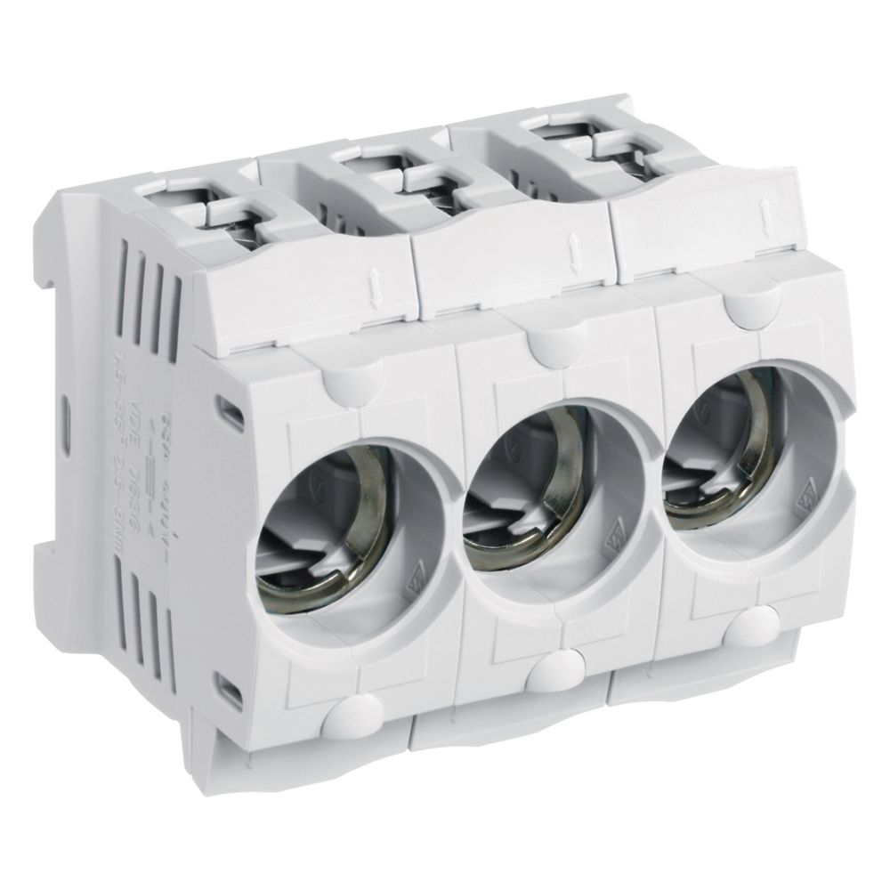 hager Kunststoff-Sicherungssockel D02 E18 63A 3polig Hutschiene Rahmenklemme Abdeckung... HAGER-LD046 3250614040047 (Abb. 1)