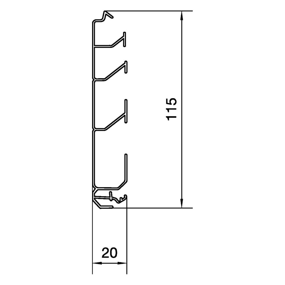 hager Sockelleistenkanal-Unterteil, PVC Recyclat 30%, SL 20x115mm, 4 Kammern, schwarz... HAGER-SL201151 4012740896023 (Abb. 3)