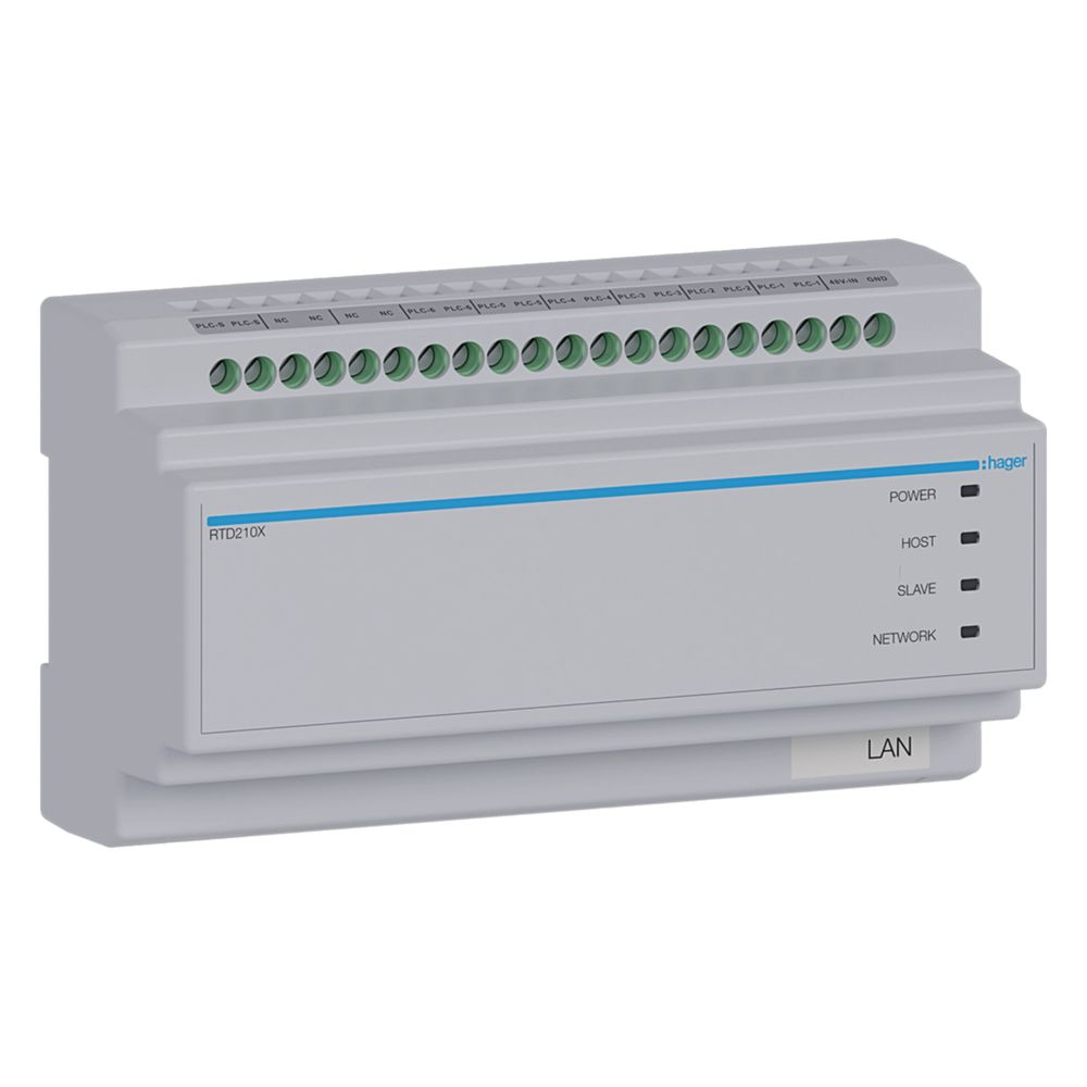 hager 2Draht IP Systemswitch 6-fach, IN CAT oder 2 Draht, OUT 2 Draht, intercom... HAGER-RTD210X 4250110000100 (Abb. 2)