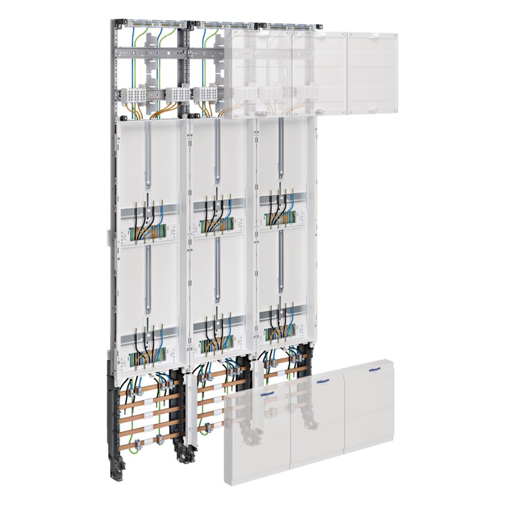 hager Komplettfeld, Zählerfeld, univers Z, 6 Zählerplätze, 3-polig, H 1350mm, 3-feldig... HAGER-ZL53X8 3250617722483 (Abb. 1)