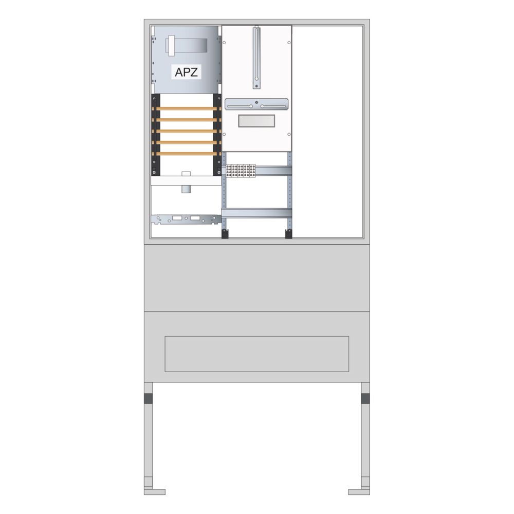 hager Zähleranschlusssäule 207, univers Z, 1 ZP, 3-Punkt, 5-pol, Leerfeld, Basis, AP... HAGER-ZAS207BD15A 3250611073642 (Abb. 3)