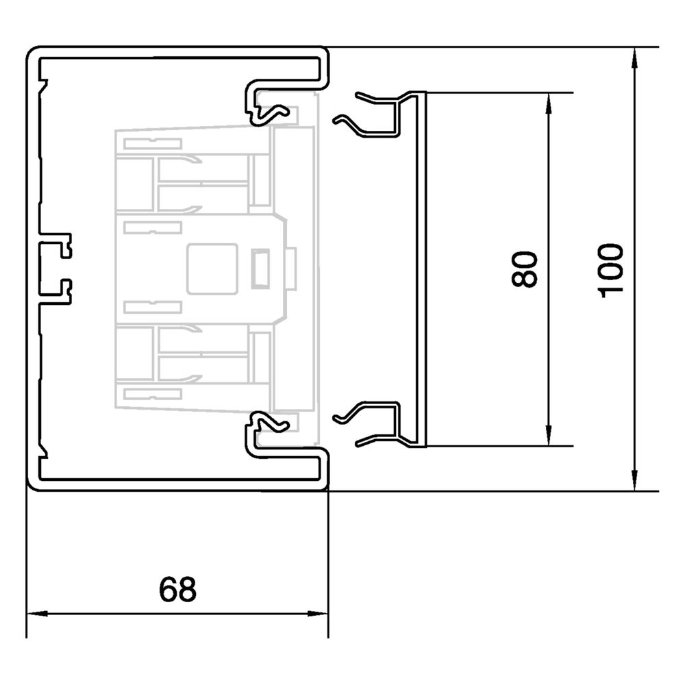 hager Brüstungskanal-Unterteil PVC frontrastend BR 68x100mm, OT 80mm, verkehrsweiß... HAGER-BR6510019016 4012740013789 (Abb. 6)