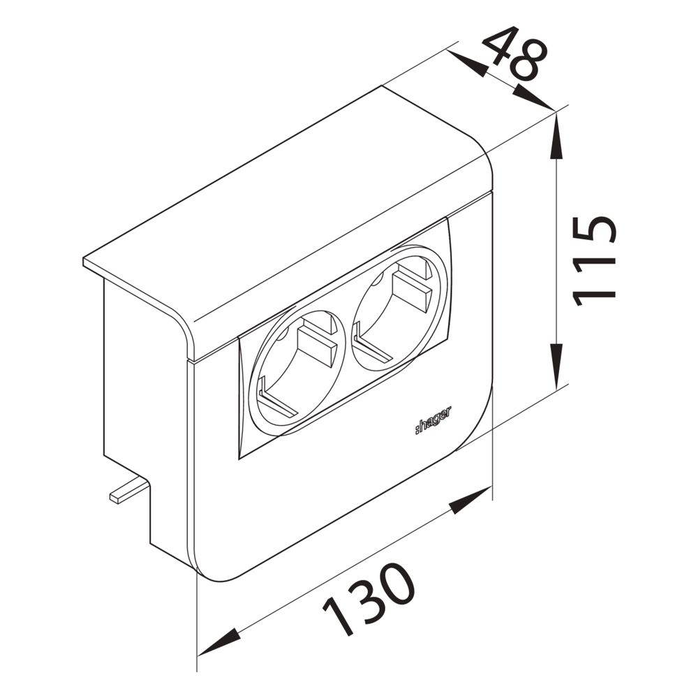 hager Geräteträger Datenanschluss 2xCat.6A zu SL 20x55mm verkehrsweiß... HAGER-SL200559079016 4012740017695 (Abb. 2)