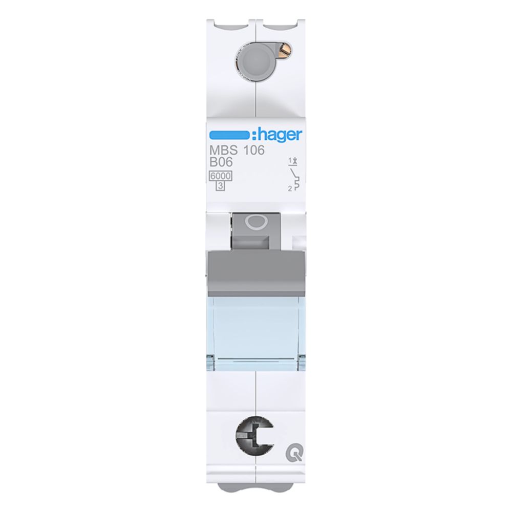 hager Leitungsschutzschalter 1 polig 6kA B-Charakteristik 6A QuickConnect 1 Modul... HAGER-MBS106 3250614314704 (Abb. 6)