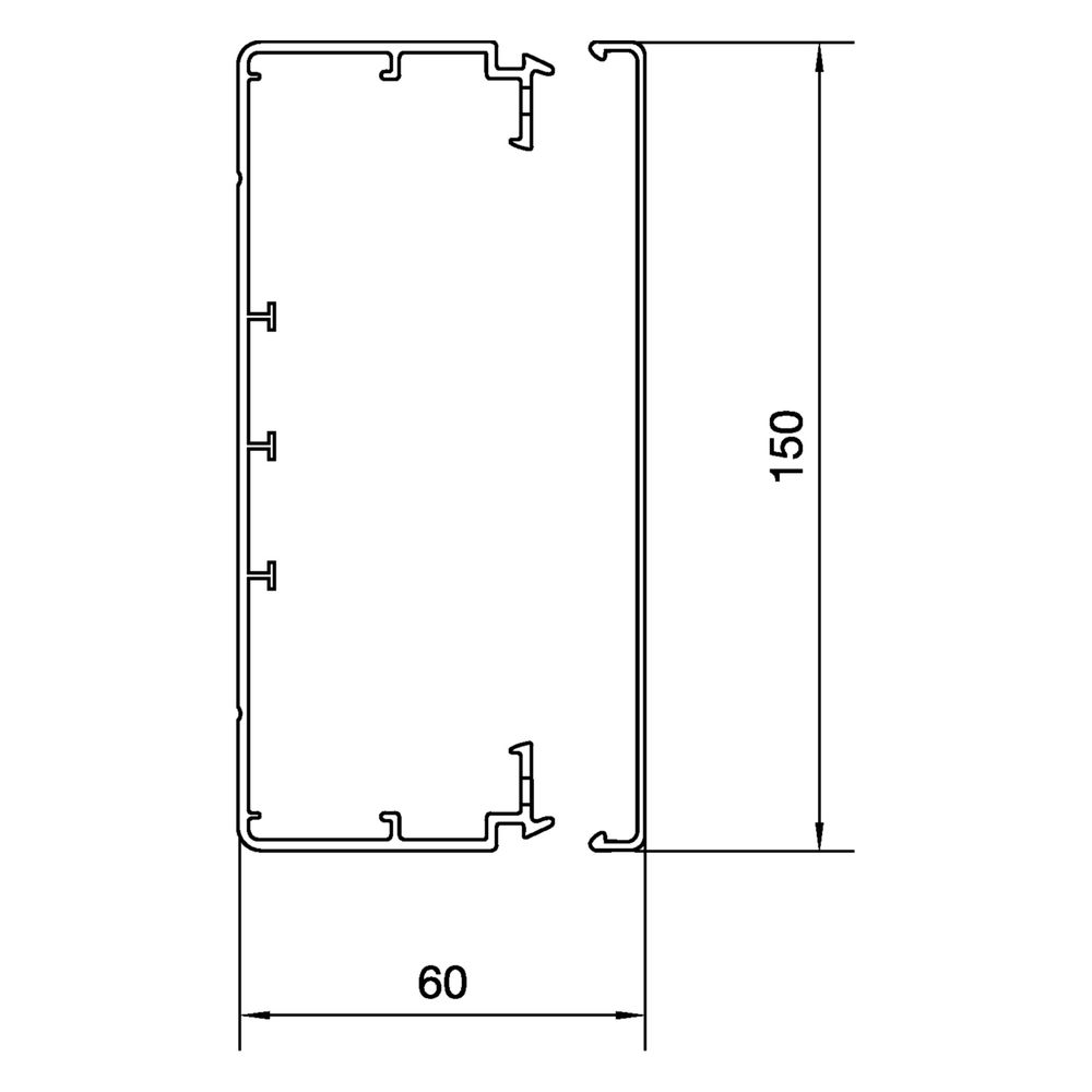 hager LF Leitungsführungskanal/Kabelkanal aus PVC/Kunststoff 60x150mm, verkehrsweiß... HAGER-LF6015009016 4012740012485 (Abb. 2)