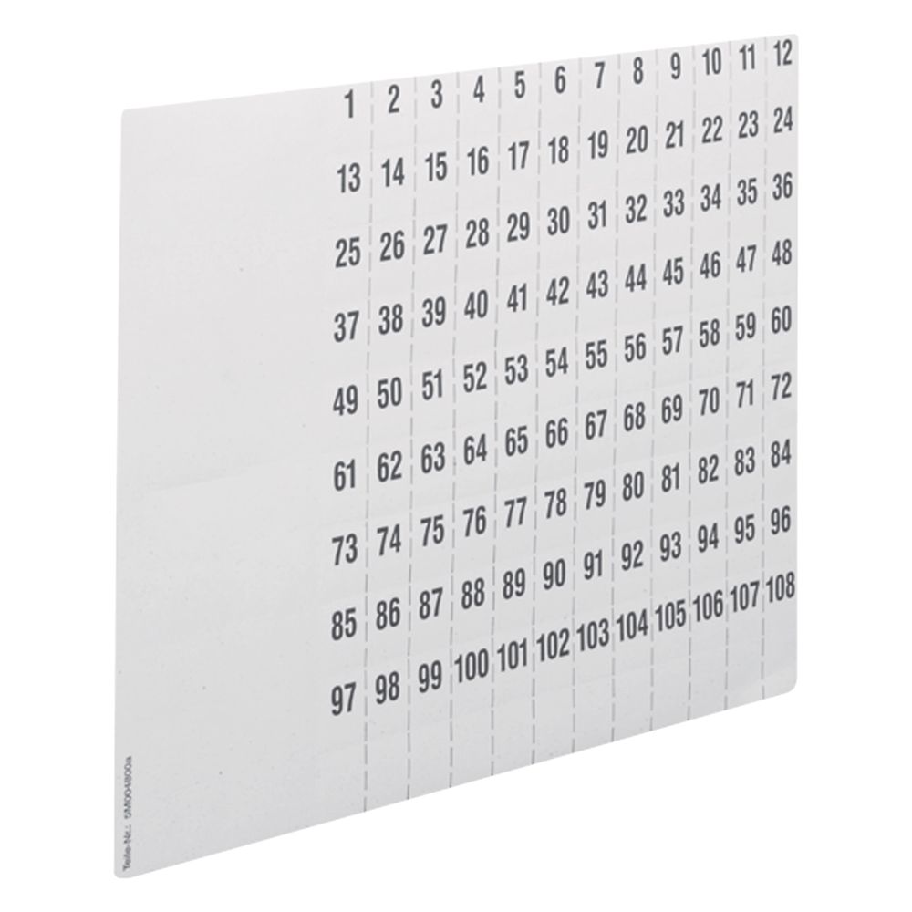 hager Beschriftungsbögen, univers Z, Nummerierung 1-108, DIN A4, 10 Stück... HAGER-ZZ90C 3250617860215 (Abb. 1)