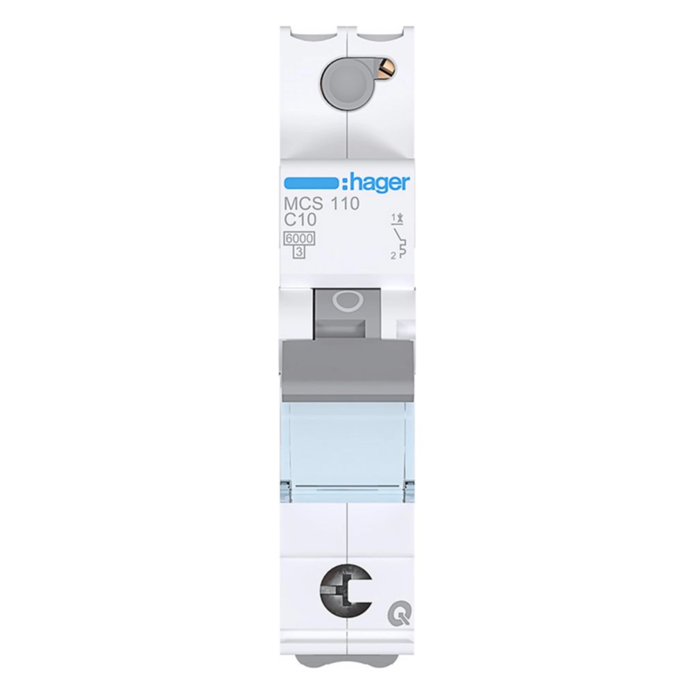 hager Leitungsschutzschalter 1 polig 6kA C-Charakteristik 10A Quick Connect 1 Modul... HAGER-MCS110 3250614315169 (Abb. 6)