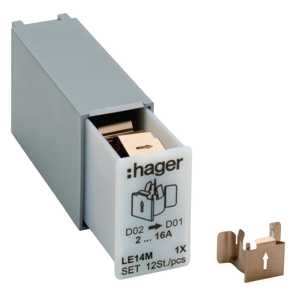 hager Haltefeder für L7xM, Reduzierung der Sicherung von D02 zu D01, Set 12 Stück... HAGER-LE14M 3250614131004 (Abb. 1)