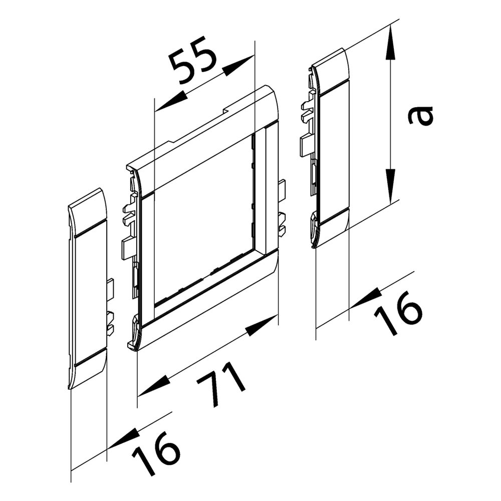hager Berker Rahmenblende 55 modular OT 80 halogenfrei verkehrsweiß für Brüstungskan... HAGER-GR0800A9016 4012740993203 (Abb. 3)