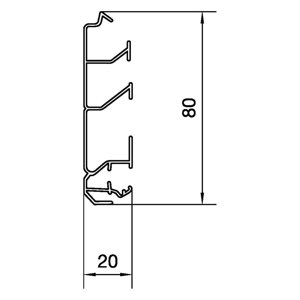 hager Sockelleistenkanal-Unterteil, PVC Recyclat 30% zu SL 20x80mm, 3 Kammern, schwarz... HAGER-SL200801 4012740894951 (Abb. 5)