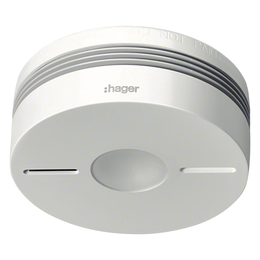 hager Funk-Rauchwarnmelder Komfort, Q zertifiziert, IR- Alarmstopp, bis 40Melder, weiß... HAGER-TG550A 3599430009662 (Abb. 1)