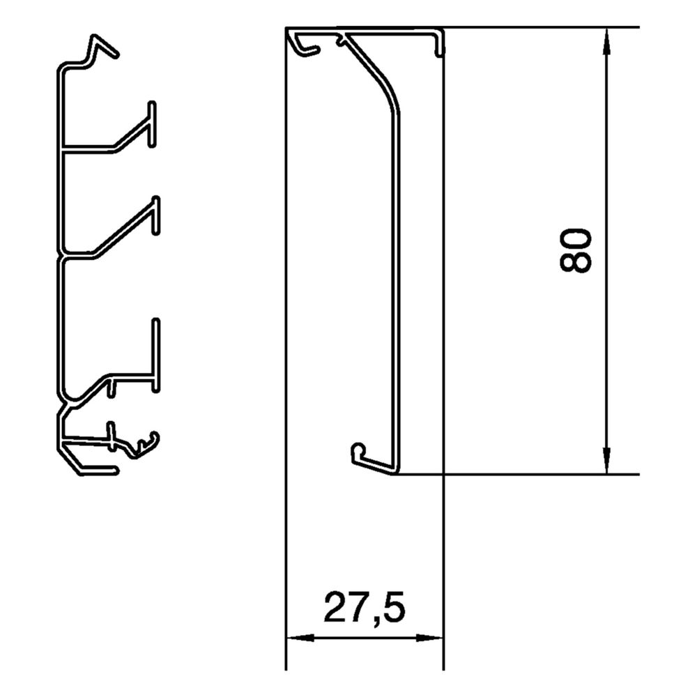hager Sockelleistenkanal-Oberteil mit Teppichleiste PVC zu SL 20x80mm verkehrsweiß... HAGER-SL20080229016 4012740017978 (Abb. 2)