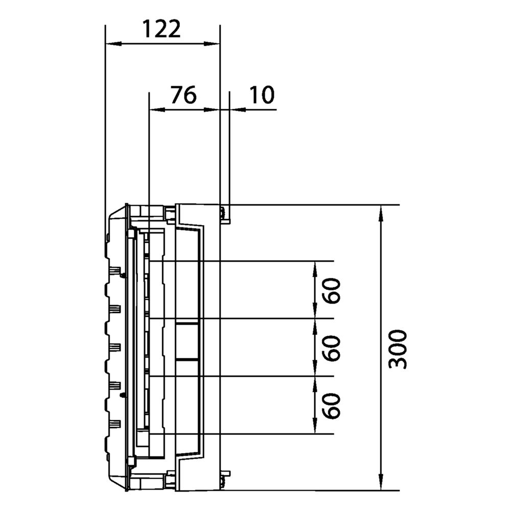 hager Baustein, univers N, 300x500mm, für 4 Trenner NH00 auf Sammelschienensystem 60mm... HAGER-UE22E4B 3250616151192 (Abb. 7)